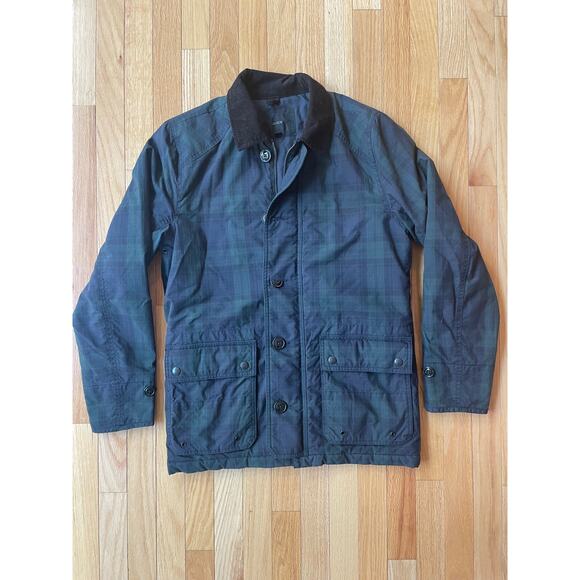 J CREW Highland Skye jacket with eco-friendly PrimaLoft Green and Navy plaid  XS - Picture 1 of 8